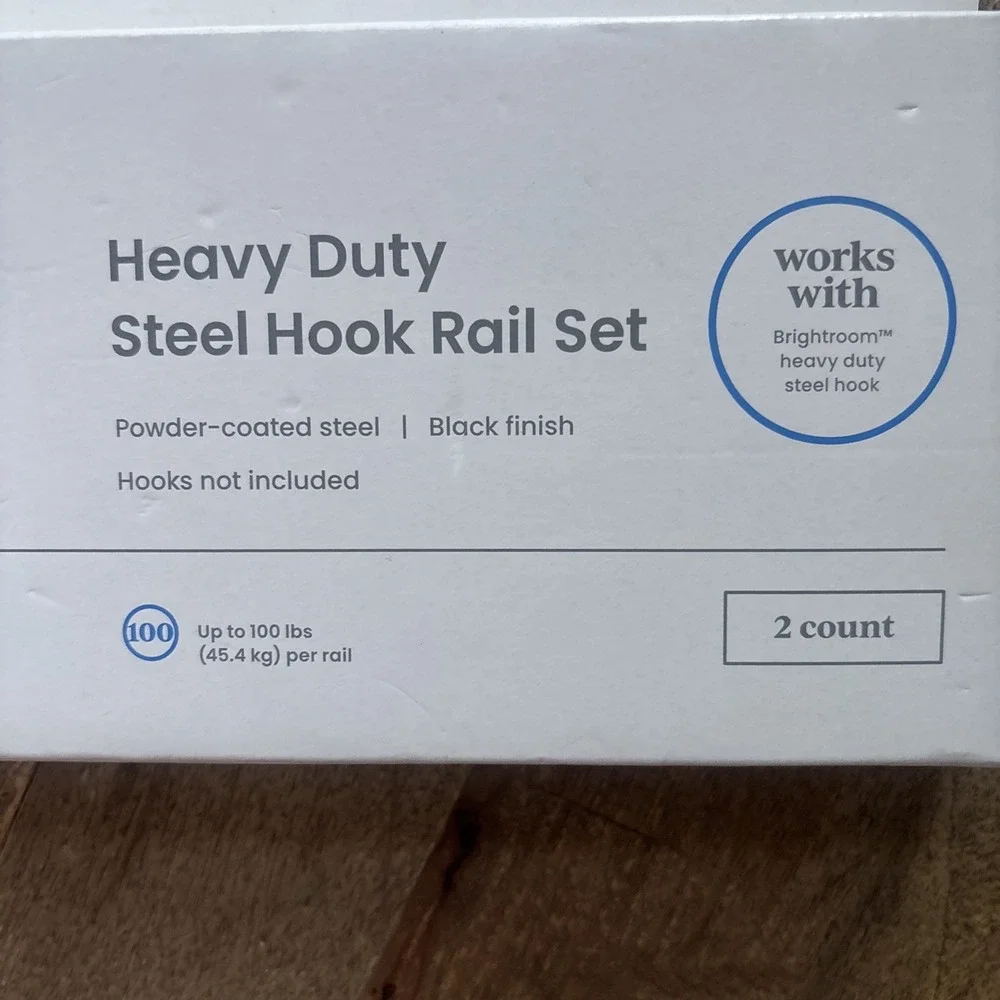 Heavy Duty Steel Hook & Rail Kit- Brightroom